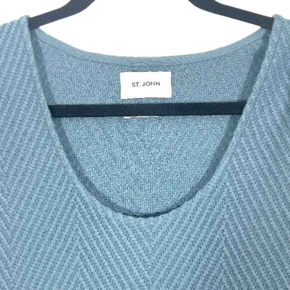 St John 2 Piece Dress / Jacket Suit Set Blue Size US 6 Pre-Loved - Picture 6 of 7